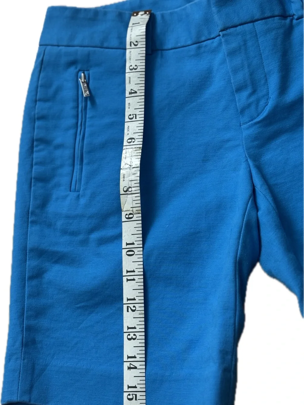 Calvin Klein Teal Blue Women's Casual Zip Pocket Shorts